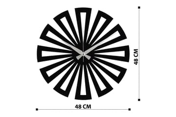 Achterdis Veggklokke Firekantet Mønster - Svart - Interiør - Veggdekorasjon - Klokker