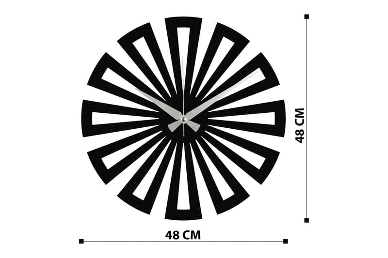 Achterdis Veggklokke Firekantet Mønster - Svart - Interiør - Veggdekorasjon - Klokker