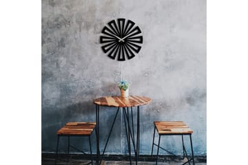 Achterdis Veggklokke Firekantet Mønster - Svart - Interiør - Veggdekorasjon - Klokker