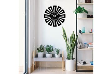 Achterdis Veggklokke Firekantet Mønster - Svart - Interiør - Veggdekorasjon - Klokker