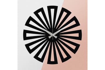 Achterdis Veggklokke Firekantet Mønster - Svart - Interiør - Veggdekorasjon - Klokker