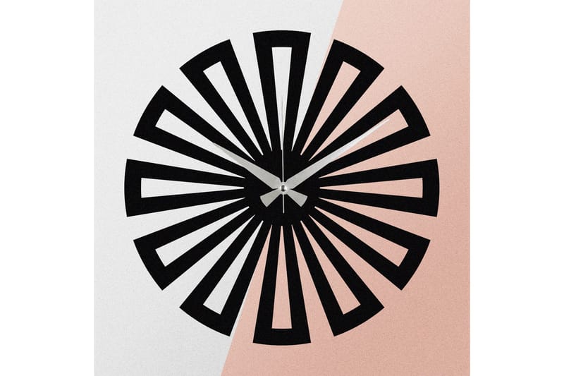 Achterdis Veggklokke Firekantet Mønster - Svart - Interiør - Veggdekorasjon - Klokker