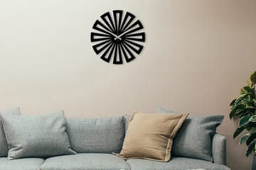 Achterdis Veggklokke Firekantet Mønster - Svart - Interiør - Veggdekorasjon - Klokker