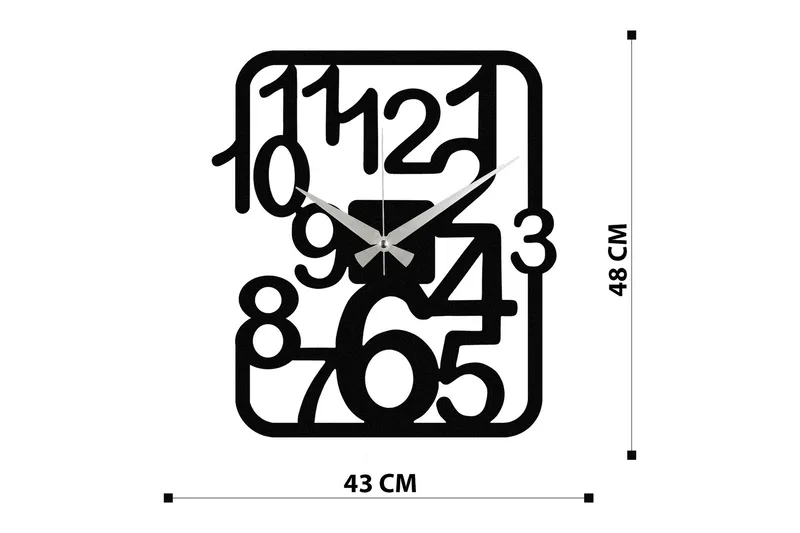 Achterdis Veggklokke Firekantete - Svart - Interiør - Veggdekorasjon - Klokker