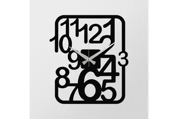 Achterdis Veggklokke Firekantete - Svart - Interiør - Veggdekorasjon - Klokker