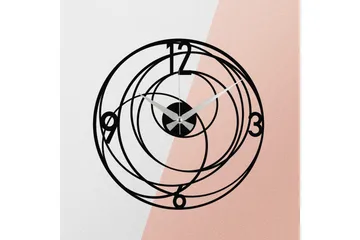 Achterdis Veggklokke Sirkler - Svart - Interiør - Veggdekorasjon - Klokker