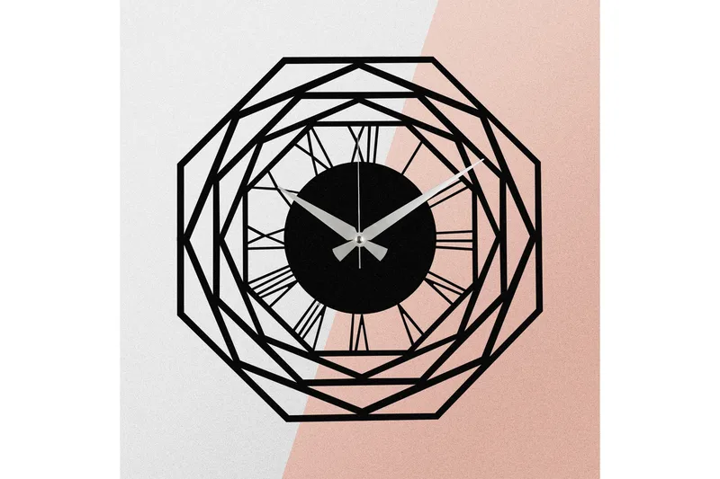 Achterdis Veggklokke - Svart - Interiør - Veggdekorasjon - Klokker