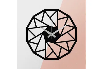 Achterdis Veggklokke Triangel Mønster - Svart - Interiør - Veggdekorasjon - Klokker