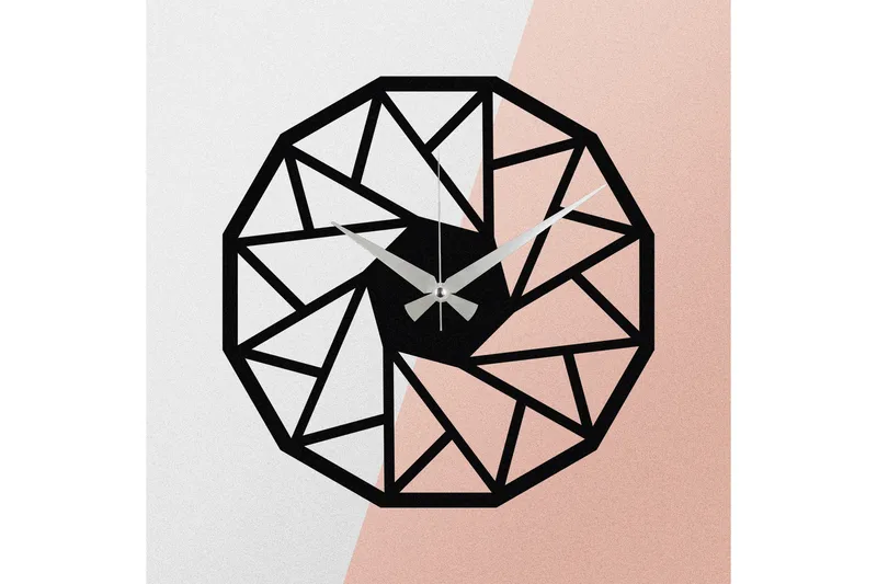 Achterdis Veggklokke Triangel Mønster - Svart - Interiør - Veggdekorasjon - Klokker