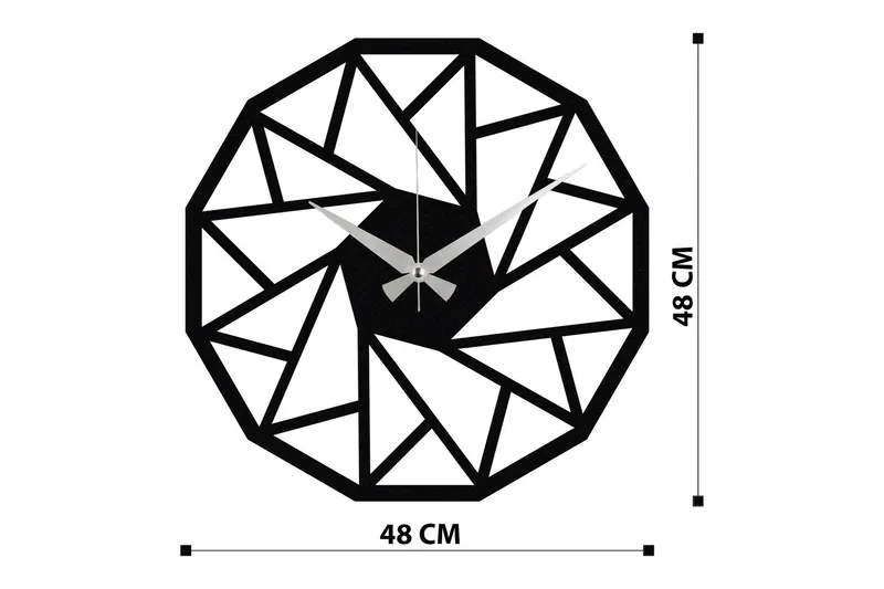 Achterdis Veggklokke Triangel Mønster - Svart - Interiør - Veggdekorasjon - Klokker