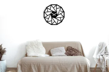 Achterdis Veggklokke Triangel Mønster - Svart - Interiør - Veggdekorasjon - Klokker