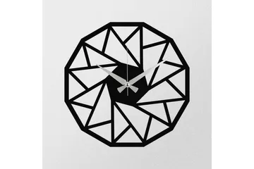 Achterdis Veggklokke Triangel Mønster - Svart - Interiør - Veggdekorasjon - Klokker
