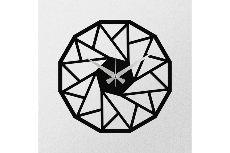 Achterdis Veggklokke Triangel Mønster - Svart - Interiør - Veggdekorasjon - Klokker