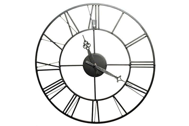 Black Metal Klokke, 40x40 cm