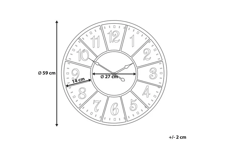 Boswil Veggklokke 59 cm - Flerfarget - Interiør - Veggdekorasjon - Klokker