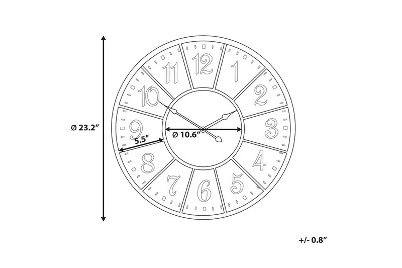 Boswil Veggklokke 59 cm - Flerfarget - Interiør - Veggdekorasjon - Klokker