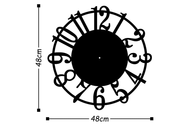 Dekorasjon Veggklokke - Svart - Klokker