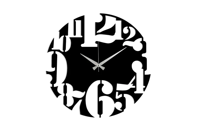 Dekorasjon Veggklokke, Svart