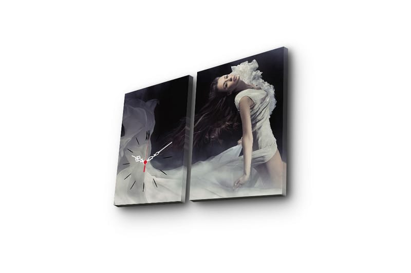 Dekorativ Canvasbilde med Klokke 2 Deler - Flerfarget - Interiør - Veggdekorasjon - Klokker