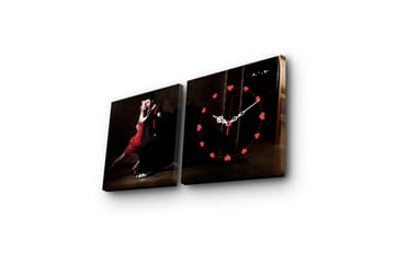 Dekorativ Canvasbilde med Klokke 2 Deler - Flerfarget - Interiør - Veggdekorasjon - Klokker