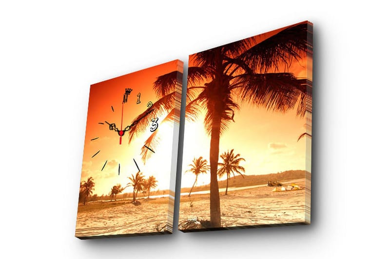 Dekorativ Canvasbilde med Klokke 2 Deler, Flerfarget