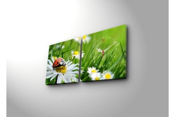 Dekorativ Canvasbilde med Klokke 2 Deler - Flerfarget - Interiør - Veggdekorasjon - Klokker