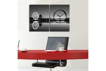 Dekorativ Canvasbilde med Klokke 2 Deler - Flerfarget - Interiør - Veggdekorasjon - Klokker