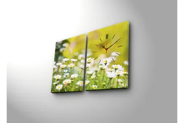 Dekorativ Canvasbilde med Klokke 2 Deler - Flerfarget - Interiør - Veggdekorasjon - Klokker