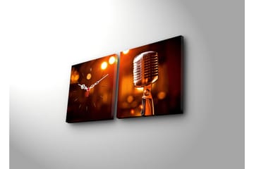 Dekorativ Canvasbilde med Klokke 2 Deler - Flerfarget - Interiør - Veggdekorasjon - Klokker