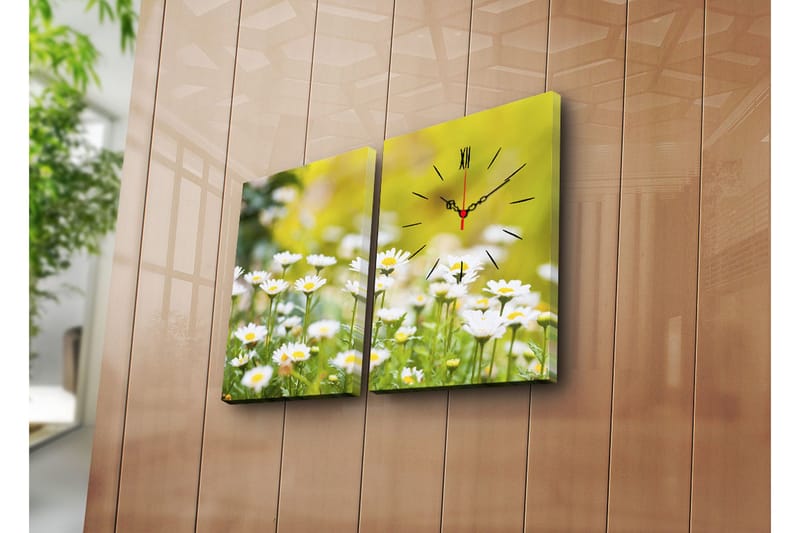 Dekorativ Canvasbilde med Klokke 2 Deler, Flerfarget