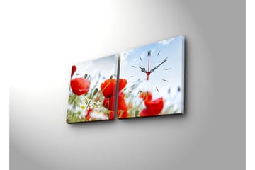 Dekorativ Canvasbilde med Klokke 2 Deler - Flerfarget - Interiør - Veggdekorasjon - Klokker