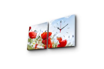 Dekorativ Canvasbilde med Klokke 2 Deler - Flerfarget - Interiør - Veggdekorasjon - Klokker