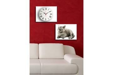 Dekorativ Canvasbilde med Klokke 2 Deler - Flerfarget - Interiør - Veggdekorasjon - Klokker