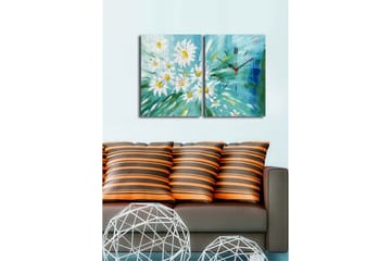 Dekorativ Canvasbilde med Klokke 2 Deler - Flerfarget - Interiør - Veggdekorasjon - Klokker