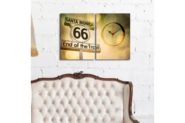 Dekorativ Canvasbilde med Klokke 2 Deler - Flerfarget - Interiør - Veggdekorasjon - Klokker