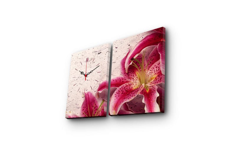 Dekorativ Canvasbilde med Klokke 2 Deler - Flerfarget - Interiør - Veggdekorasjon - Klokker