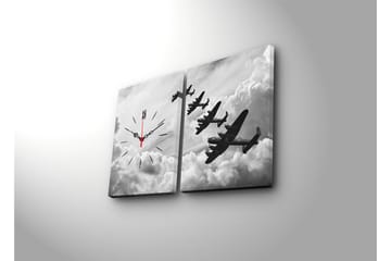 Dekorativ Canvasbilde med Klokke 2 Deler - Flerfarget - Interiør - Veggdekorasjon - Klokker