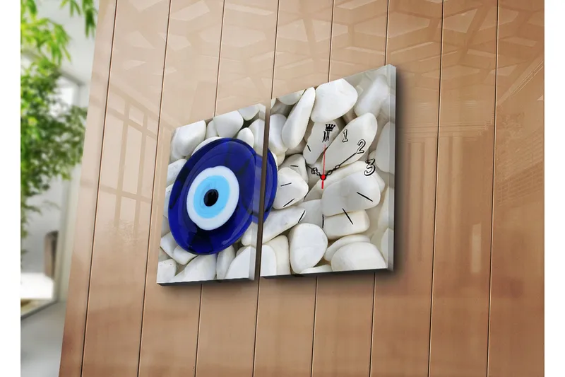 Dekorativ Canvasbilde med Klokke 2 Deler, Flerfarget