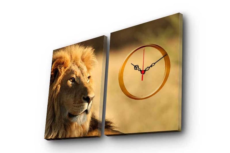 Dekorativ Canvasbilde med Klokke 2 Deler, Flerfarget