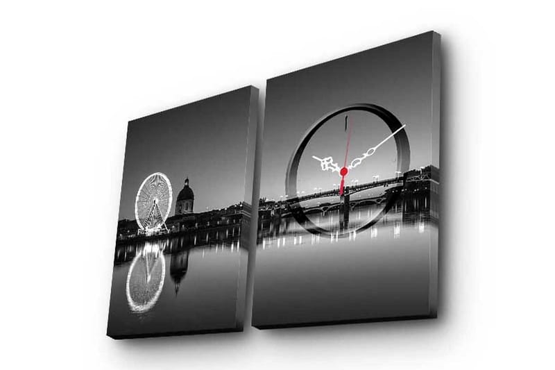 Dekorativ Canvasbilde med Klokke 2 Deler, Flerfarget