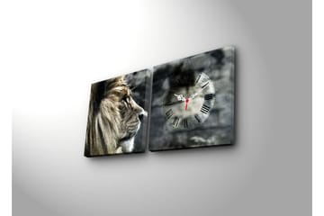 Dekorativ Canvasbilde med Klokke 2 Deler - Flerfarget - Interiør - Veggdekorasjon - Klokker