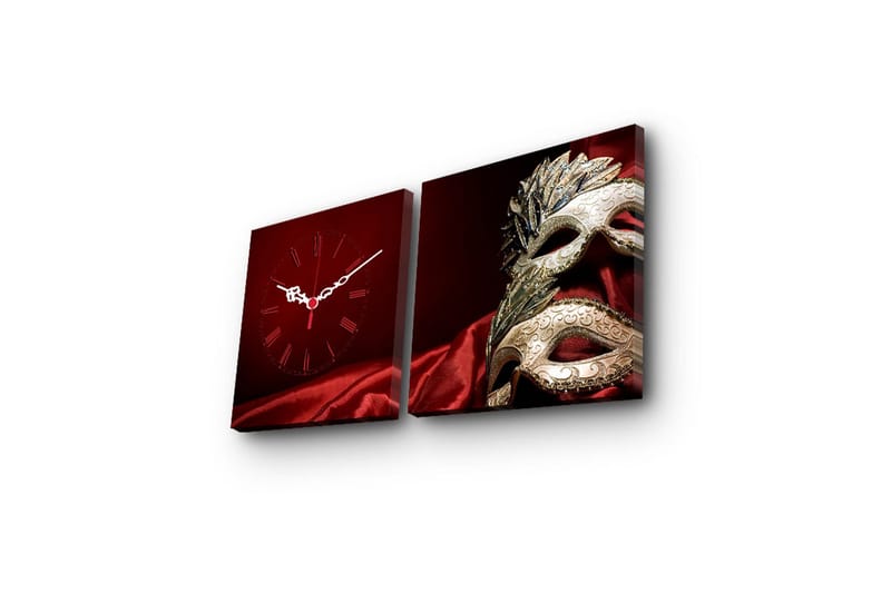 Dekorativ Canvasbilde med Klokke 2 Deler - Flerfarget - Interiør - Veggdekorasjon - Klokker