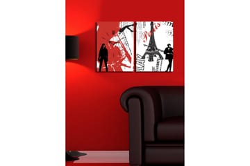 Dekorativ Canvasbilde med Klokke 2 Deler - Flerfarget - Interiør - Veggdekorasjon - Klokker