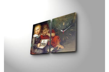 Dekorativ Canvasbilde med Klokke 2 Deler - Flerfarget - Interiør - Veggdekorasjon - Klokker