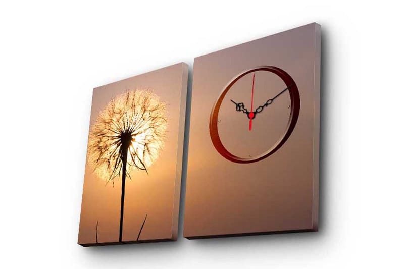Dekorativ Canvasbilde med Klokke 2 Deler, Flerfarget