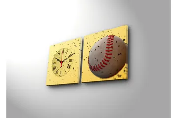 Dekorativ Canvasbilde med Klokke 2 Deler - Flerfarget - Interiør - Veggdekorasjon - Klokker