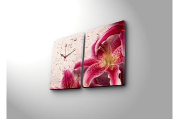 Dekorativ Canvasbilde med Klokke 2 Deler - Flerfarget - Interiør - Veggdekorasjon - Klokker