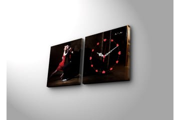 Dekorativ Canvasbilde med Klokke 2 Deler - Flerfarget - Interiør - Veggdekorasjon - Klokker