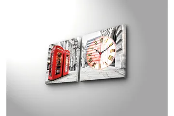 Dekorativ Canvasbilde med Klokke 2 Deler - Flerfarget - Interiør - Veggdekorasjon - Klokker