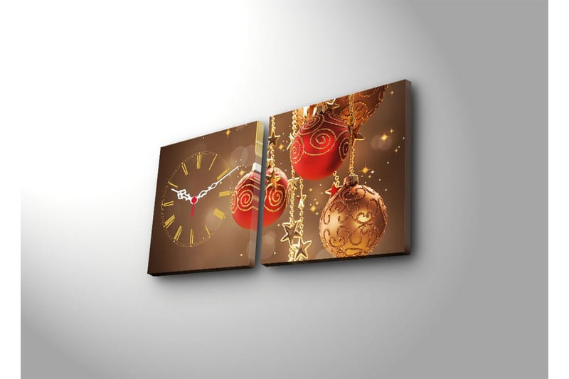 Dekorativ Canvasbilde med Klokke 2 Deler - Flerfarget - Interiør - Veggdekorasjon - Klokker